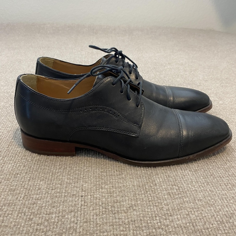 Johnston & Murphy Shoes Mens Size 11 M Black Cap Toe Dress Oxfords 20-9777